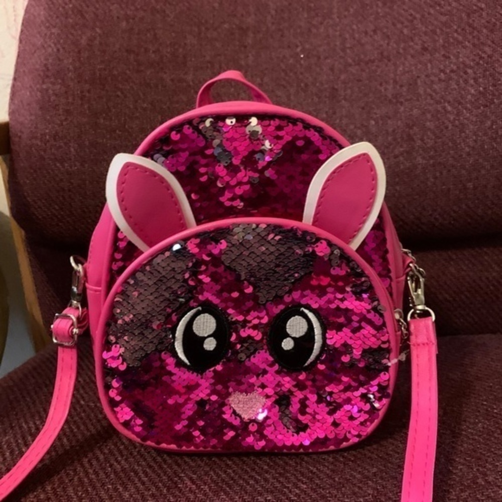 Beautiful girl bling bling bunny bag pink
